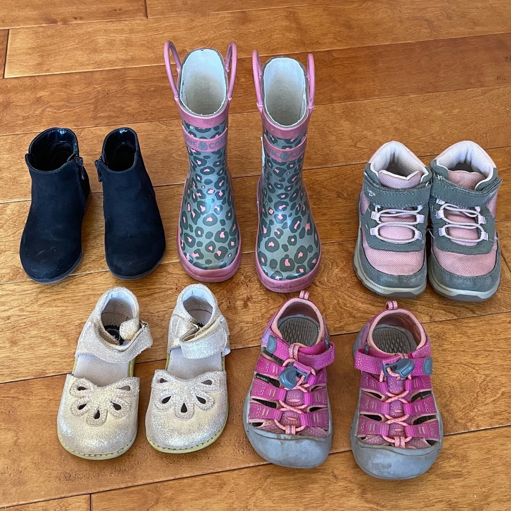 Toddler girl size 7 shoe lot
